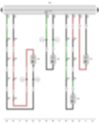 Wiring Diagram  VW TRANSPORTER 2004 - Rear right speed sensor - Front right speed sensor - Rear left speed sensor - Front left speed sensor - ABS control unit - ABS hydraulic unit