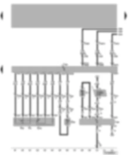 Wiring Diagram  VW TRANSPORTER 2004 - Radiator fan control unit - radiator fan - accelerator position sender - radiator outlet coolant temperature sender - idling speed switch - kick-down switch