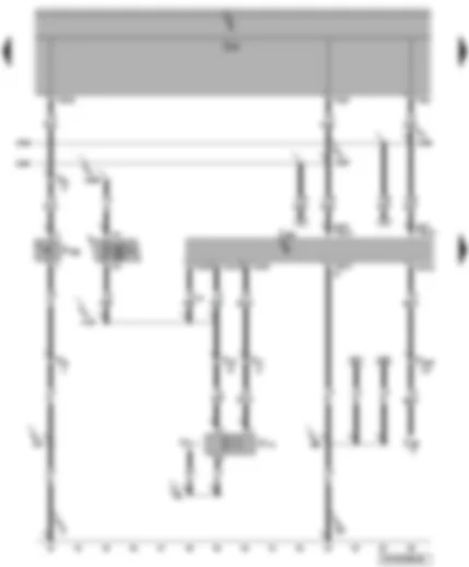 Электросхемa  VW TRANSPORTER 2004 - Центральный блок управления систем комфорта - звуковой сигнал противоугонной сигнализации - концевой выключатель капота