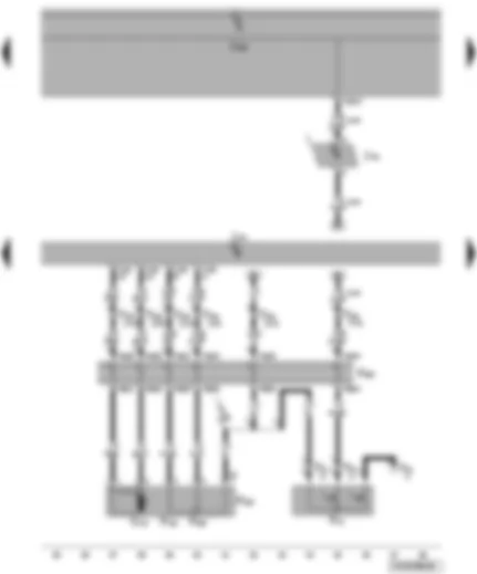 Электросхемa  VW TRANSPORTER 2004 - Концевой выключатель и привод центрального замка задней левой двери - центральный блок управления систем комфорта - контактная планка левой сдвижной двери - двойное инвертирующее реле