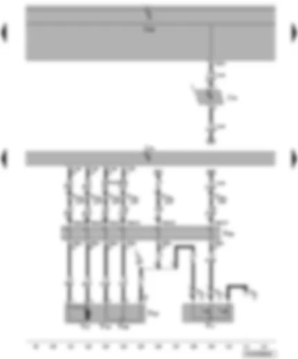 Электросхемa  VW TRANSPORTER 2004 - Концевой выключатель и привод центрального замка задней правой двери - центральный блок управления систем комфорта - контактная планка правой сдвижной двери - двойное инвертирующее реле