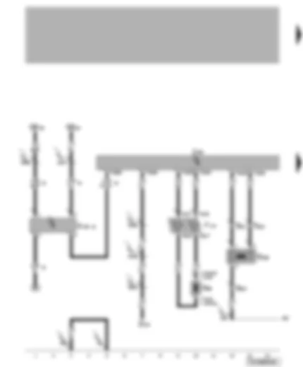 Wiring Diagram  VW TRANSPORTER 2004 - Airbag control unit - airbag coil connector and return spring with slip ring - airbag igniters - front passenger side airbag deactivated warning lamp