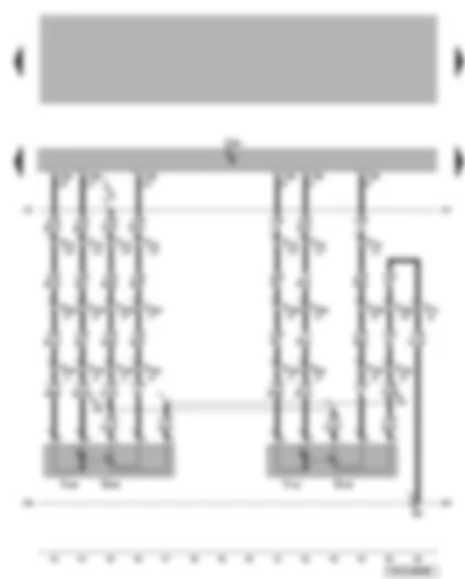Wiring Diagram  VW TRANSPORTER 2004 - Climatronic control unit - potentiometer for rear air distribution control motor - potentiometer for rear temperature flap control motor