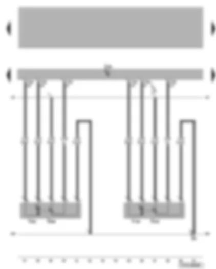 Wiring Diagram  VW TRANSPORTER 2004 - Climatronic control unit - potentiometer for left temperature flap control motor - potentiometer for side vent control motor