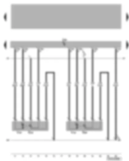 Wiring Diagram  VW TRANSPORTER 2004 - Climatronic control unit - potentiometer for air recirculation flap control motor - potentiometer for centre vent control motor