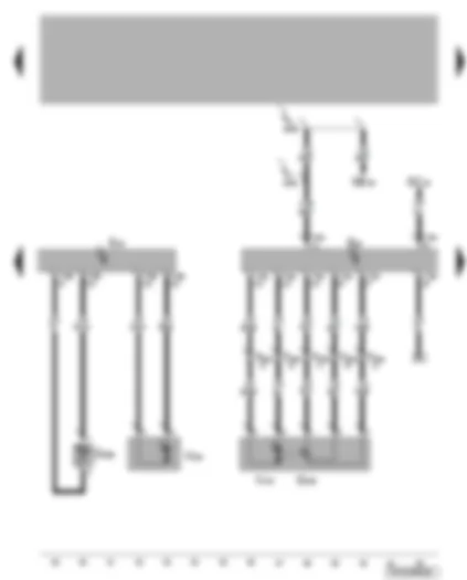 Электросхемa  VW TRANSPORTER 2004 - Датчик температуры испарителя - исполнительный электродвигатель заслонок приточной вентиляции/рециркуляции  - исполнительный электродвигатель задней заслонки регулирования температуры с потенциометром - выключатель климатической установки