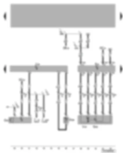Электросхемa  VW TRANSPORTER 2004 - Блок управления электромагнитной муфты - датчик высокого давления - датчик температуры испарителя - исполнительный электродвигатель задней заслонки регулирования температуры с потенциометром - выключатель климатической установки