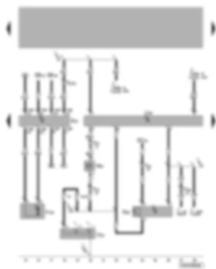 Wiring Diagram  VW TRANSPORTER 2004 - Magnetic clutch control unit - fresh air and air recirculation flap control motor - air conditioning system magnetic coupling - high-pressure sender - air conditioning system switch