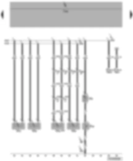 Wiring Diagram  VW TRANSPORTER 2004 - Glove compartment light switch - glove compartment light - front left and right entry light - rear left and right entry light - interior monitoring switch