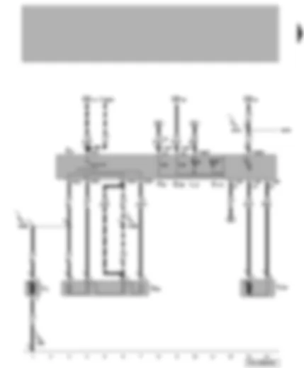 Wiring Diagram  VW TRANSPORTER 2005 - Fresh air/air recirculation flap switch - fresh air blower - fresh air/recirculated air flap control motor - rear air conditioning control blocking button
