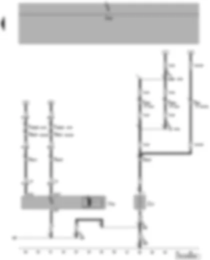 Электросхемa  VW TRANSPORTER 2005 - Электродвигатель очистителя заднего стекла в правой распашной двери - нагревательный элемент заднего стекла правой распашной двери