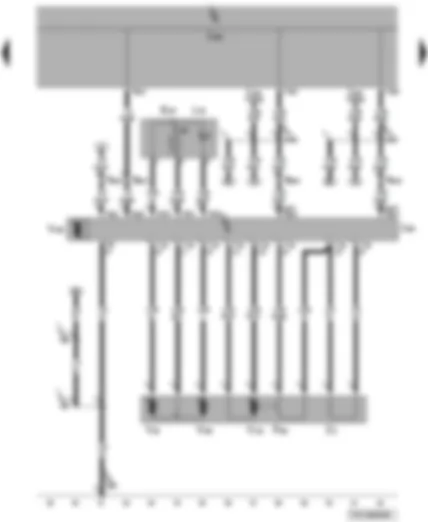 Wiring Diagram  VW TRANSPORTER 2006 - Window regulator switch in front passenger door - front passenger door control unit - window regulator motor - heated exterior mirror - front passenger side mirror adjustment motor