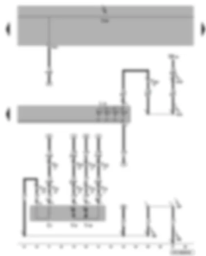Wiring Diagram  VW TRANSPORTER 2006 - Front passenger mirror adjustment motor - front passenger side heated exterior mirror
