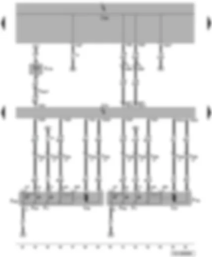 Wiring Diagram  VW TRANSPORTER 2006 - Driver and front passenger side central locking lock unit - convenience system central control unit - central locking deadlock function warning lamp