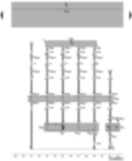 Электросхемa  VW TRANSPORTER 2004 - Концевой выключатель и привод центрального замка задней правой двери - центральный блок управления систем комфорта - контактная планка правой сдвижной двери