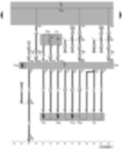 Wiring Diagram  VW TRANSPORTER 2007 - Window regulator switch in front passenger door - front passenger door control unit - window regulator motor - heated exterior mirror - front passenger side mirror adjustment motor