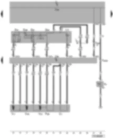 Wiring Diagram  VW TRANSPORTER 2007 - Mirror adjustment switch - driver door control unit - driver side fold-in mirror motor - driver side heated exterior mirror - fold-in mirror switch