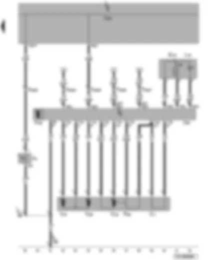Wiring Diagram  VW TRANSPORTER 2007 - Window regulator switch in front passenger door - front passenger door control unit - window regulator motor - heated exterior mirror - front passenger side mirror adjustment motor