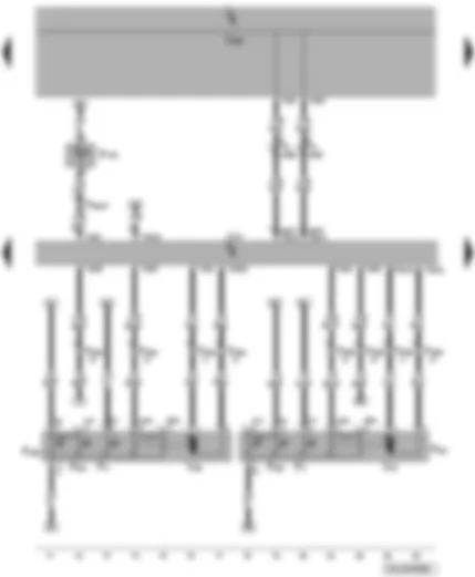 Wiring Diagram  VW TRANSPORTER 2007 - Driver and front passenger side central locking lock unit - convenience system central control unit - central locking deadlock function warning lamp