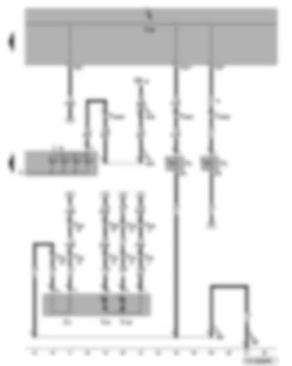 Wiring Diagram  VW TRANSPORTER 2007 - Driver door contact switch - front passenger door contact switch - front passenger side mirror adjustment motor - front passenger side heated exterior mirror
