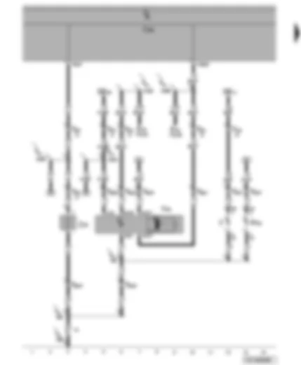 Wiring Diagram  VW TRANSPORTER 2008 - Onboard supply control unit - heated rear window in left wing door - rear left wing door window wiper motor - number plate light