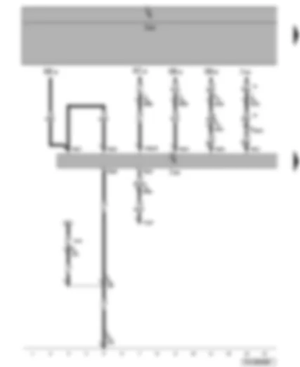 Wiring Diagram  VW TRANSPORTER 2007 - Control unit with display for radio and navigation system - voltage supply