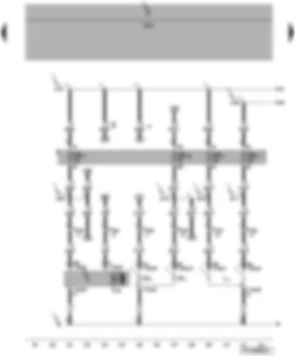 Wiring Diagram  VW TRANSPORTER 2007 - Fuses - left headlight twin filament bulb - left headlight range control motor - side light bulb - front left turn signal bulb