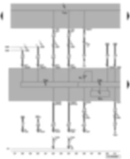 Wiring Diagram  VW TRANSPORTER 2007 - Onboard supply control unit - control unit in dash panel insert - diagnostic connector - data bus diagnostic interface - alternator - speedometer