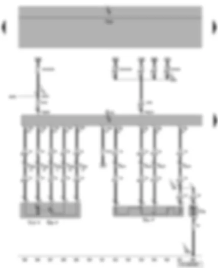 Wiring Diagram  VW TRANSPORTER 2007 - Rear fresh air blower switch - series resistor for rear fresh air blower - rear fresh air blower - rear temperature flap control motor - control motor potentiometer