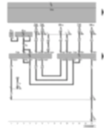 Wiring Diagram  VW TRANSPORTER 2008 - Control unit with display for radio and navigation system - voltage supply - traffic information control unit - aerial - aerial amplifier
