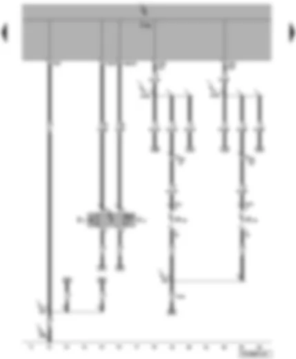 Wiring Diagram  VW TRANSPORTER 2008 - Onboard supply control unit - hazard warning light switch - left side mounted turn signal bulb - right side mounted turn signal bulb - hazard warning light system warning lamp