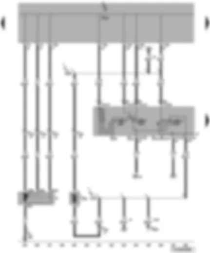 Wiring Diagram  VW TRANSPORTER 2008 - Onboard power supply control unit - intermittent wiper switch - windscreen wiper motor - windscreen and rear window washer pump