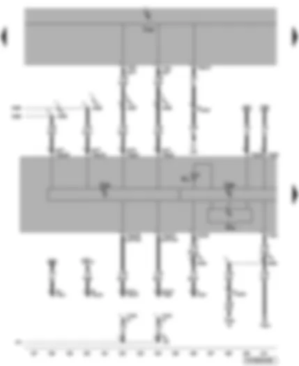Wiring Diagram  VW TRANSPORTER 2008 - Onboard supply control unit - control unit in dash panel insert - diagnostic connector - data bus diagnostic interface - alternator - speedometer - alternator warning lamp