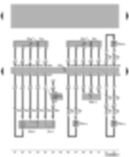 Wiring Diagram  VW TRANSPORTER 2009 - Engine control unit - lambda probe - exhaust gas temperature sender - exhaust gas pressure sensor 1 - exhaust gas recirculation potentiometer - exhaust gas recirculation valve - intake manifold flap potentiometer - intake manifold flap motor