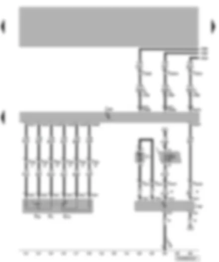 Wiring Diagram  VW TRANSPORTER 2009 - Engine control unit - radiator fan control unit - radiator fan - accelerator position sender - idling speed switch - kick-down switch