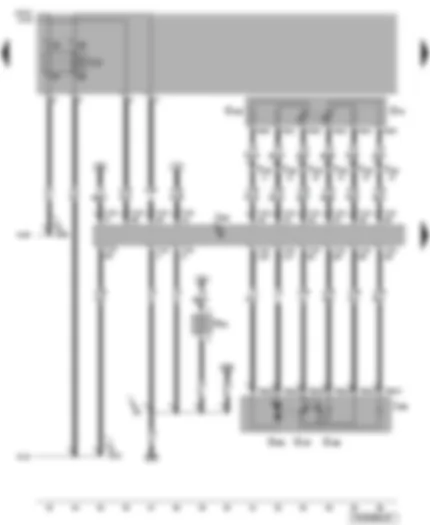 Wiring Diagram  VW TRANSPORTER 2009 - Engine control unit - terminal 30 voltage supply relay - accelerator position sender - throttle valve module - heater element for crankcase breather