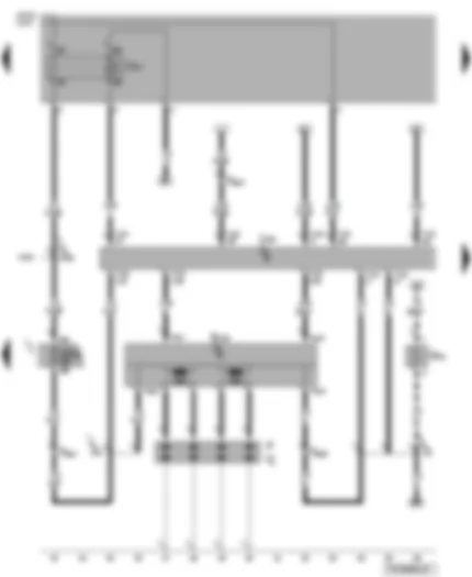 Wiring Diagram  VW TRANSPORTER 2009 - Engine control unit - terminal 30 voltage supply relay - ignition transformer - spark plug connector - spark plugs - heater element for crankcase breather