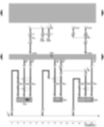 Wiring Diagram  VW TRANSPORTER 2009 - Engine control unit - engine speed sender - knock sensors 1 - knock sensors 2 - cruise control system switch