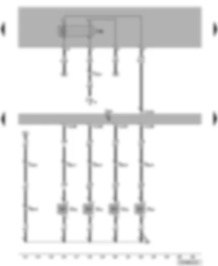 Wiring Diagram  VW TRANSPORTER 2009 - Engine control unit - injector - additional coolant pump relay