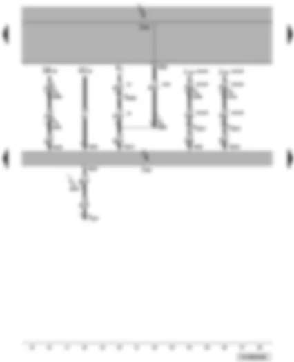 Wiring Diagram  VW TRANSPORTER 2009 - Control unit with display for radio and navigation system - voltage supply - reversing light switch