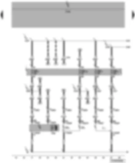 Wiring Diagram  VW TRANSPORTER 2009 - Left headlight twin filament bulb - left side light bulb - front left turn signal bulb - left headlight range control motor - fuses