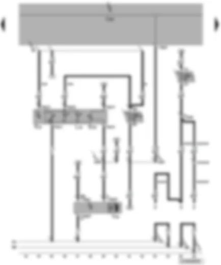Wiring Diagram  VW TRANSPORTER 2009 - Onboard supply control unit - headlight range control regulator - right headlight range control motor - illumination regulators - switches and instruments - number plate light - fuses