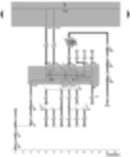 Wiring Diagram  VW TRANSPORTER 2009 - Onboard supply control unit - turn signal switch - headlight dipper/flasher switch - fuses