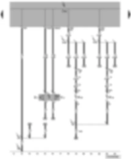 Wiring Diagram  VW TRANSPORTER 2009 - Onboard supply control unit - hazard warning light switch - left side mounted turn signal bulb - right side mounted turn signal bulb - hazard warning light system warning lamp