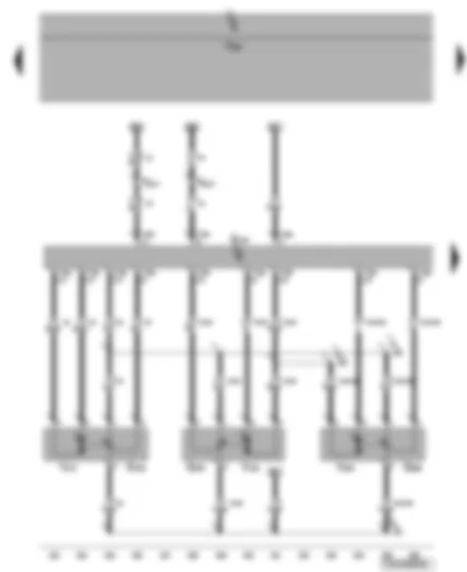 Wiring Diagram  VW TRANSPORTER 2009 - Rear fresh air blower switch - potentiometer for rear air distribution control motor - potentiometer for rear temperature flap motor - potentiometer for rear air distribution control motor 2