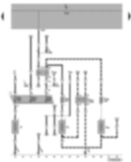 Wiring Diagram  VW TRANSPORTER 2009 - Battery - second battery - battery for special vehicle - second battery charging circuit relay - battery charge control measuring resistor - fuses
