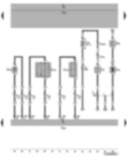 Wiring Diagram  VW TRANSPORTER 2009 - Operating and display unit for camping equipment - water level sender - ambient temperature sender 2 - 12 V socket - water pump switch - water pump - fuse - waste water level sender
