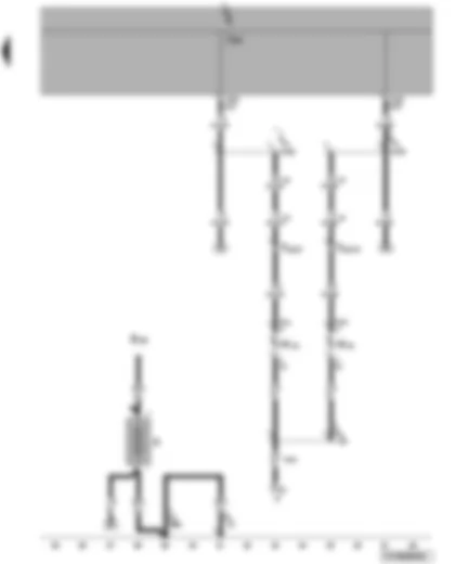 Wiring Diagram  VW TRANSPORTER 2004 - Onboard supply control unit - left side mounted turn signal bulb - right side mounted turn signal bulb