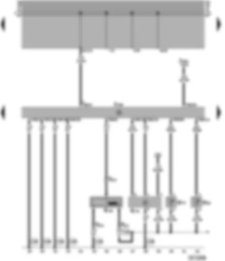 Wiring Diagram  VW TRANSPORTER 1996 - Diesel direct injection system control unit - engine speed sender - air mass meter - intake manifold temperature sender - coolant temperature sender