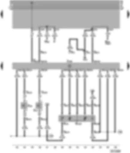 Wiring Diagram  VW TRANSPORTER 1996 - Diesel direct injection system control unit - pedal switch - fuel temperature sender - modulating piston movement sender - metering adjuster